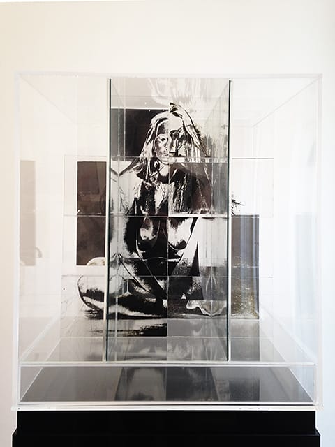 Jack Dale, "Untitled Cubed Woman" (1970), photosensitized glass, Plexiglas Unique, 22 x 20 x 20 in (55.88 x 50.8 x 50.8 cm) (click to enlarge)