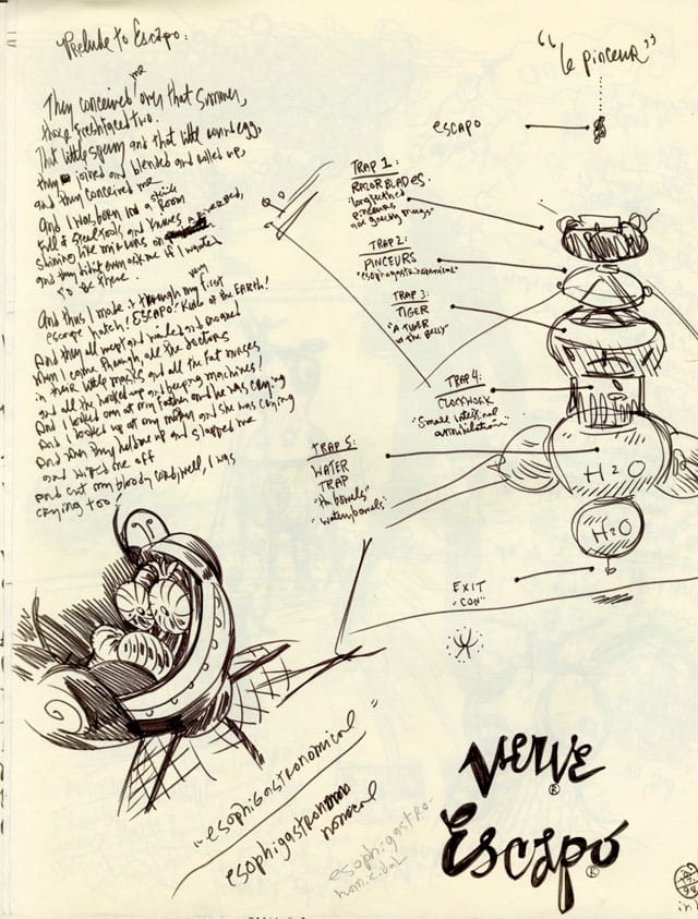 Back matter from 'Escapo' (click to enlarge)