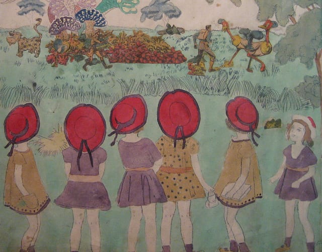 Detail from Henry Darger's "The Story of the Vivian Girls" (photograph by cometstarmoon, via Flickr)