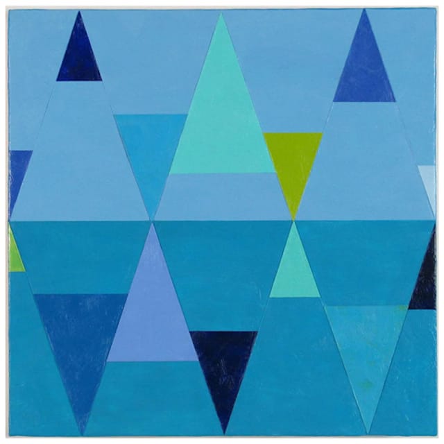 Joanne Mattera, "Geometry 11" (2013) encaustic on wood 12 x 12"