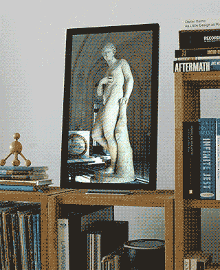 A work by Hateplow on an Electric Objects prototype. (image courtesy EO)