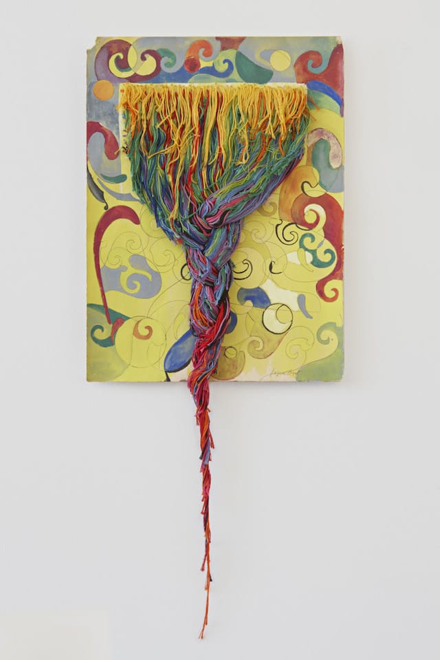 Regina Bogat_Threaded Piece 3_c 1973_Goauche, graphite, threads on paper_26x11_hi res