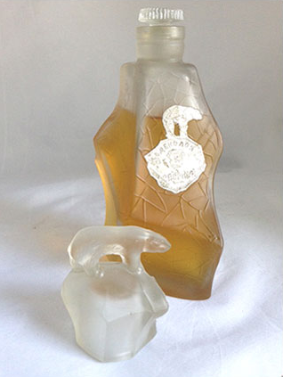 The Severny bottle designed by Kazimir Malevich with perfume and its label in tact. (left via 43info.com)