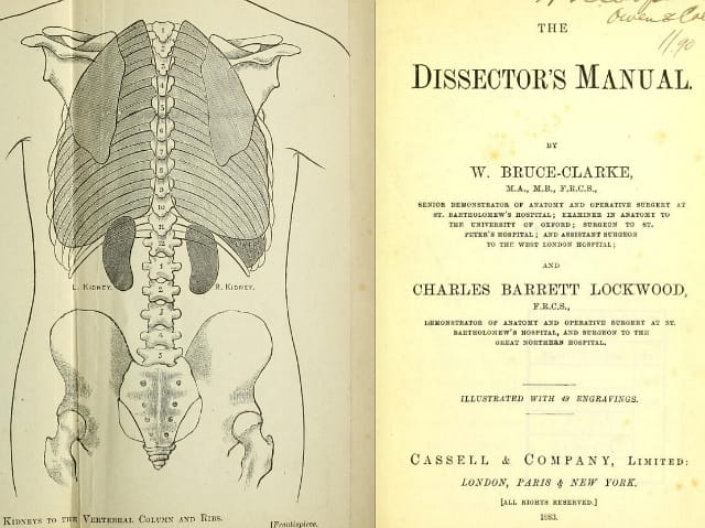 Front page of "The Dissector's Manual" (1883) (via Wellcome Library)