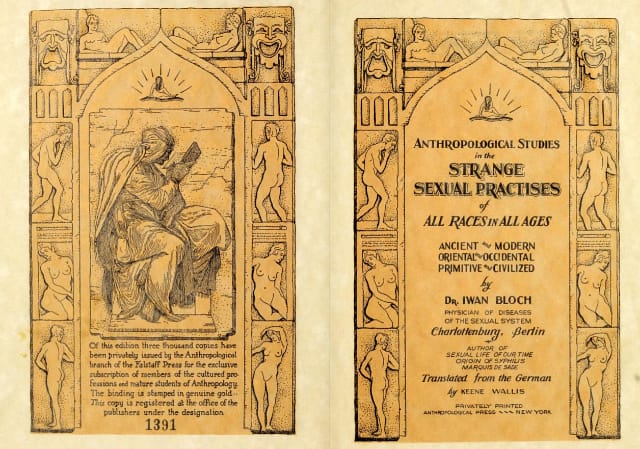 "Anthropological studies in the strange sexual practises of all races in all ages" by Iwan Bloch (via Wellcome Library)