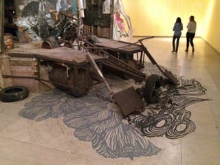 A detail of the installation