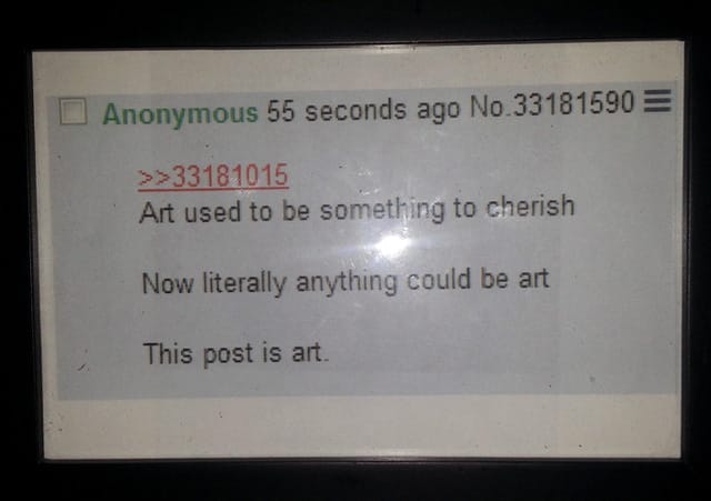 The infamous 4chan post that reputedly sold for $90,050. (via eBay)