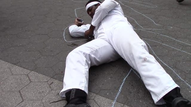 Whitney Hunter and Preach R. Sun, "Body Count: Counting the Dead. #101" (2014) (photo courtesy of the artist)