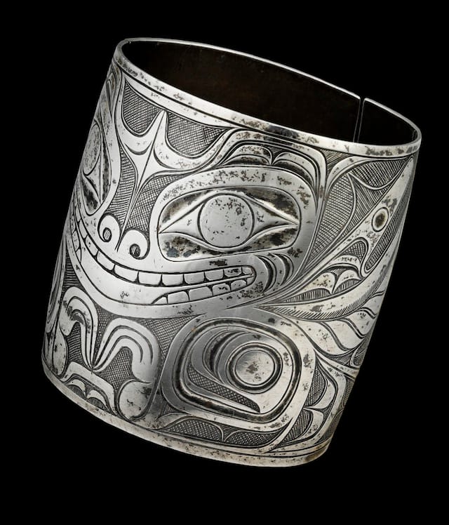 Sea Bear Bracelet, late 19th century silver McMichael Canadian Art Collection,  Purchase 1974, 1981.108.1 Photo: Trevor Mills, Vancouver Art Gallery