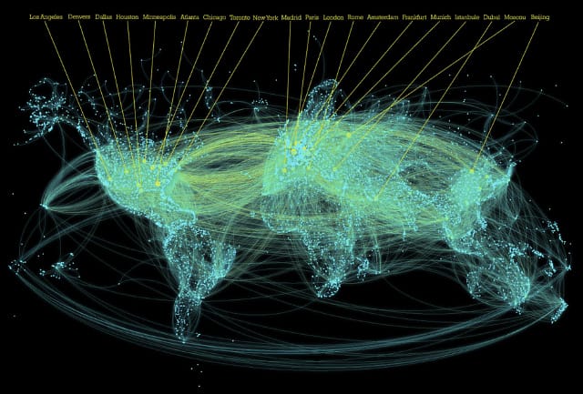 "International Civilian Air Traffic in 2009," created for behance.net