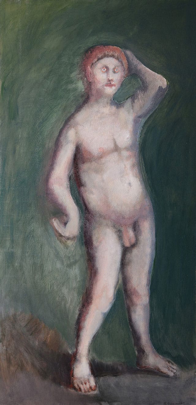 Bruce Gagnier, "Arm behind the Head/Male" (2010–14), acrylic on linen, 72 x 36 in (click to enlarge)