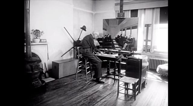 Edward Hopper in his studio, 1965 (screenshot via YouTube)