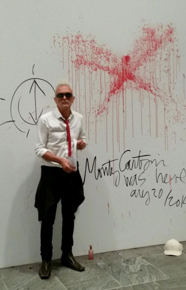 Vandalism today at the Whitney Museum's Jeff Koons retrospective (photo by and courtesy Laura Higgins Palmer)