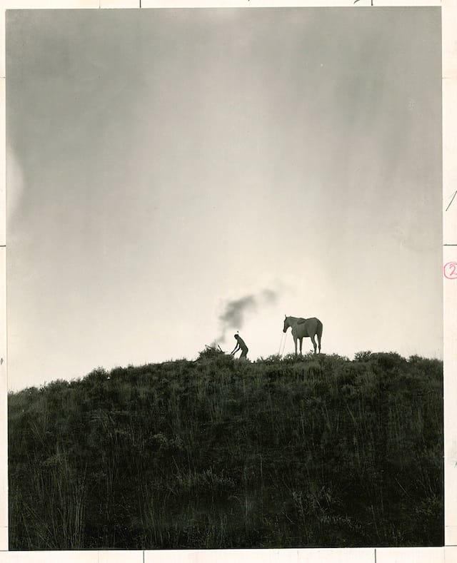 Sending smoke signals in Montana (June 1909) (photograph by Dr. Joseph K. Dixon, National Geographic Creative)