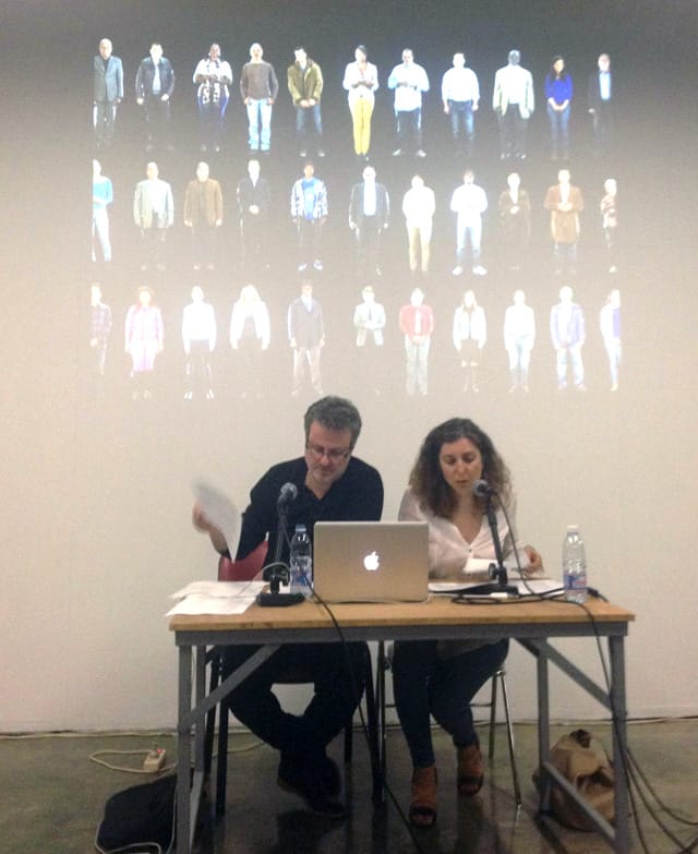 The artists presenting at Ashkal Alwan (photo by the author for Hyperallergic)
