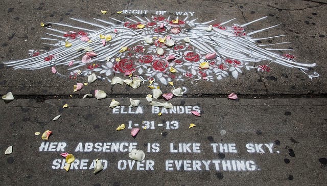 Memorial for Ella Bandes (photograph by Rabi Abonour, courtesy Right of Way)