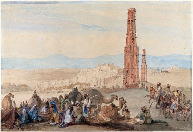 The Victory Towers, painted by James Atkinson around 1839 (image via Wikimedia) 