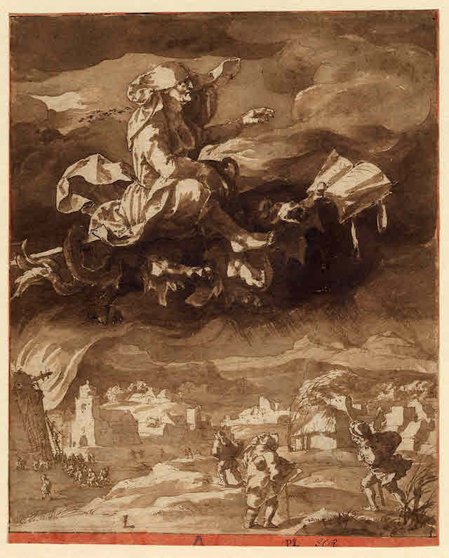 A Witch Riding on a Dragon, 1643-1671, Jan de Bisschop (1628–1671), pen ink and brown wash, © The Trustees of the British Museum