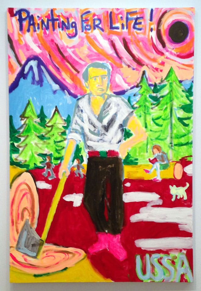 Zach Cahill, “Painting for Life” (2014), acrylic on canvas