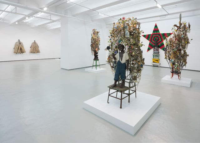 Installation view, 'Nick Cave: Made for Whites by Whites' at Jack Shainman Gallery (photo by James Prinz, courtesy the artist and Jack Shainman Gallery, New York) 