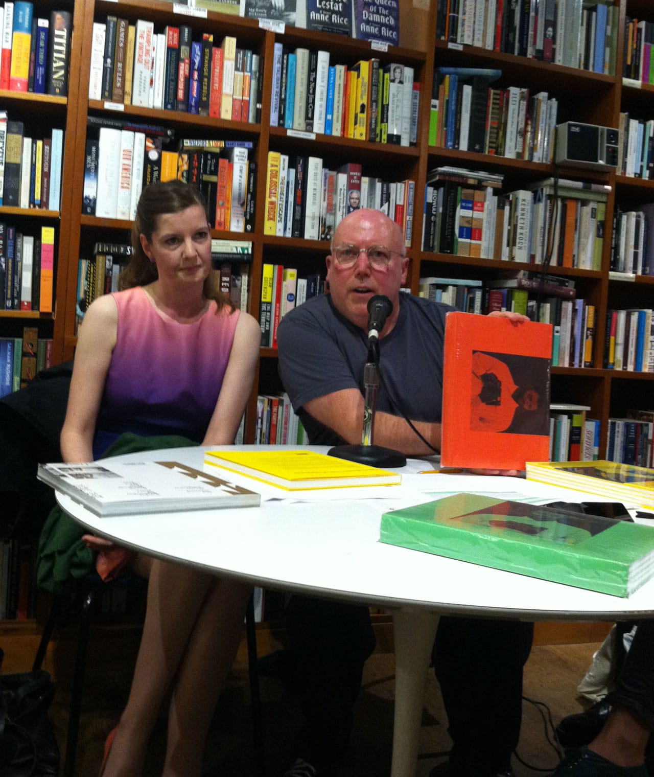 Christopher Williams speaking at 192 Books (photo by the author for Hyperallergic)