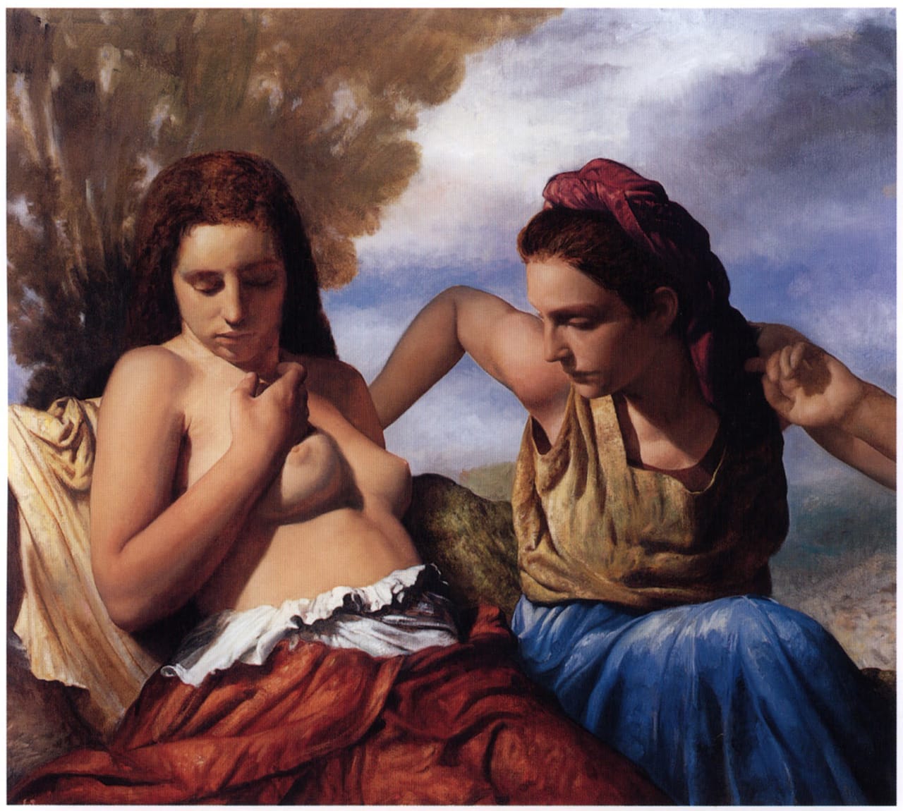 Edward Schmidt, "Conversation (Diana and Callisto)" (2003), oil on linen, 39 x 43 inches