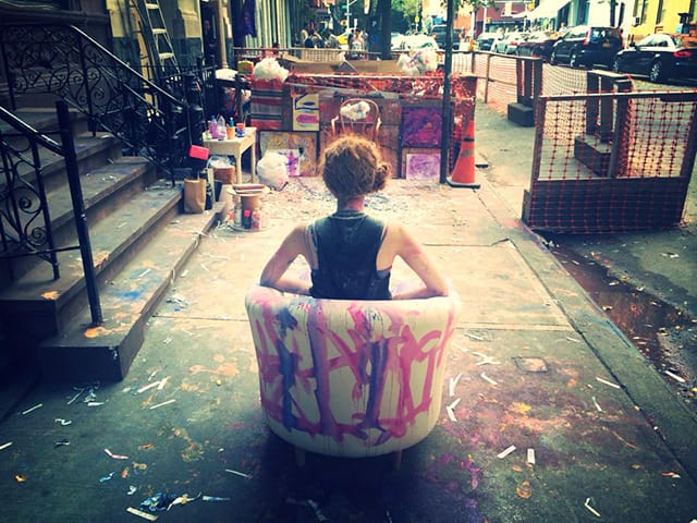 Ellen Turietta holding court in the East Village (all photos courtesy Ellen Turietta and the author)