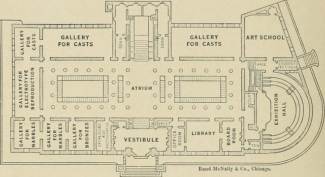 Corcoran Gallery of Art floor plan from "Rand, McNally Washington guide to the city and environs" (1917) (via Internet Archive Book Images)