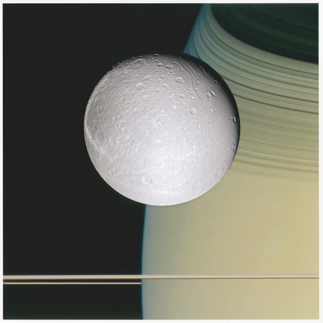 NASA, Ringside with Dione, 2005, NASA/Jet Populsion Laboratory/Space Science Institute
