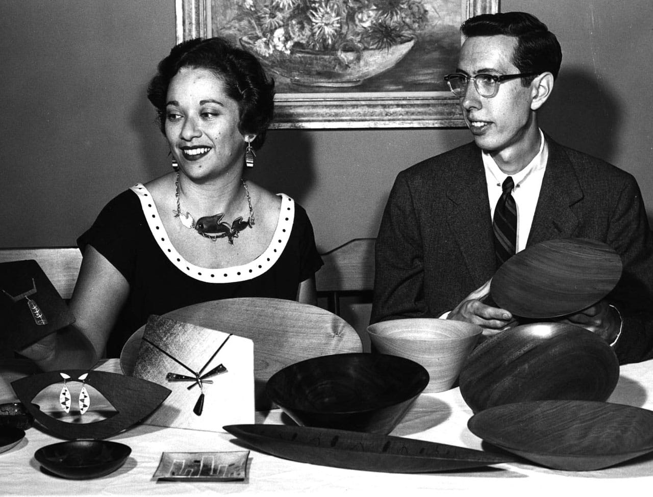 Paul J. Smith with Jean Delius, director of the Buffalo YWCA craft program, where Smith studied (photo courtesy Paul J. Smith)