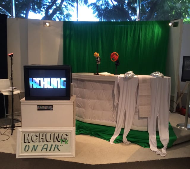 KCHUNG TV stage at Made in L.A. 2014 (photo by Abe Ahn for Hyperallergic)