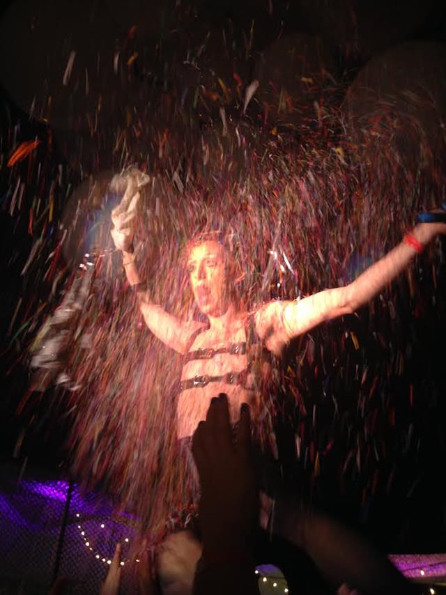 Pepper Pepper performing in Critical Mascara (photo by the author for Hyperallergic)