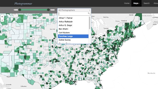 County map view of Photogrammar (screenshot by the author)