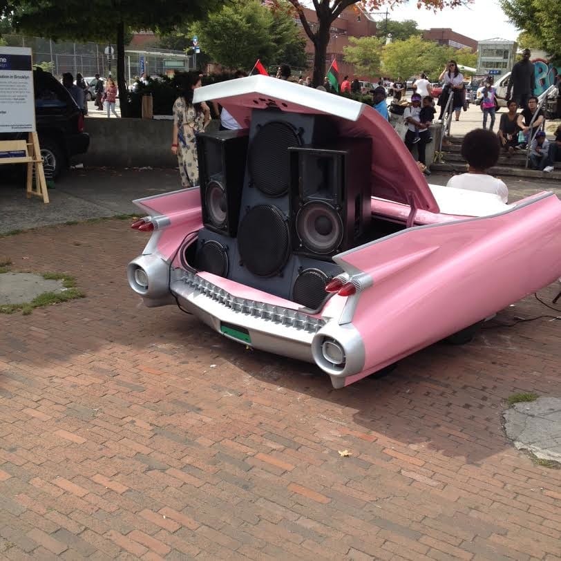 Otabenga Jones & Associates, "OJBK FM Radio" (photo by the author for Hyperallergic) (click to enlarge)