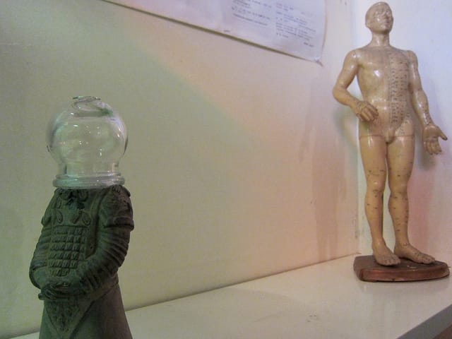 Prune  Nourry's  “Imbalance” installation in a Chinatown foot-massage parlor