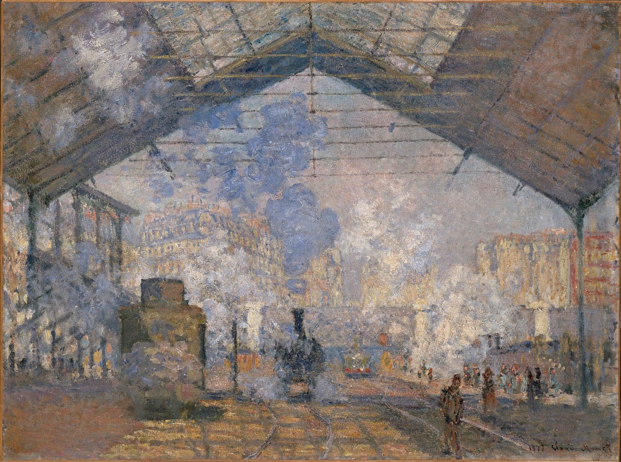 Claude Monet, "La gare Saint-Lazare" (1877), oil on canvas, 75.5 x 104 cm, Musée d’Orsay (© Musée d'Orsay, dist. RMN-Grand Palais / Patrice Schmidt)