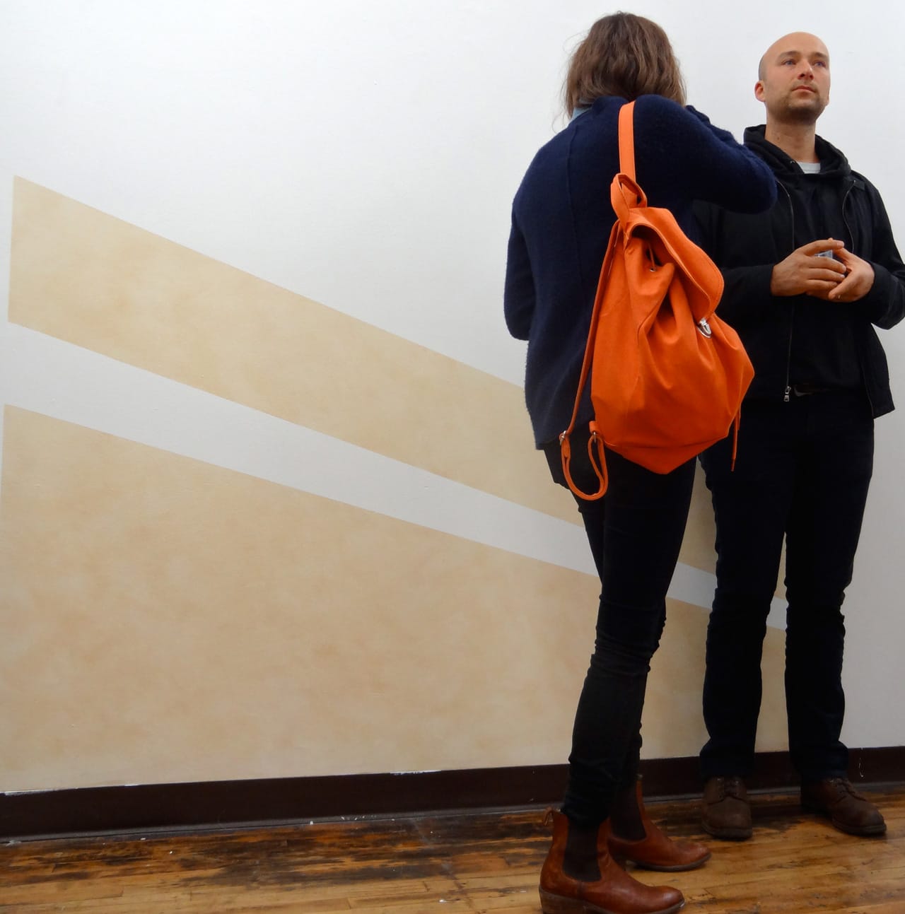 Rob Leech, "Sublime Bronze" (2014), instant tan on wall