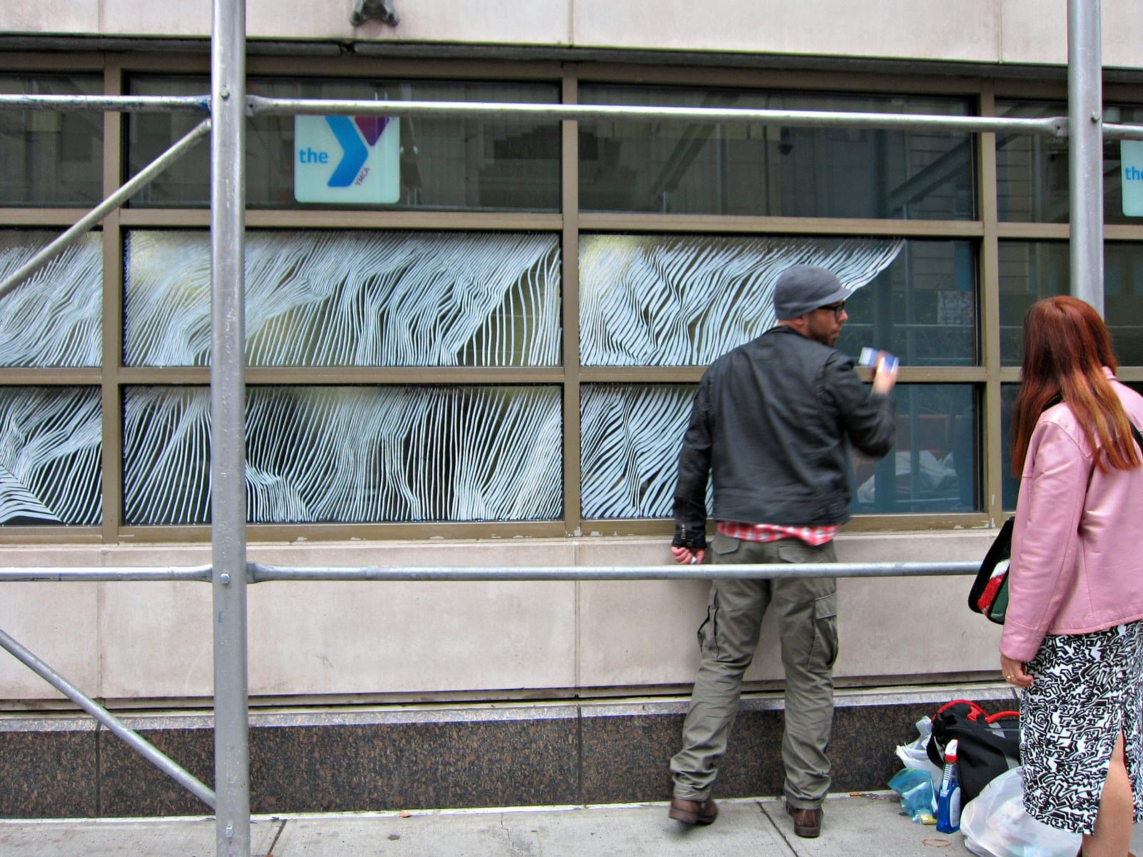 Kevin Townsend, "Stria: Lost Time, Misplaced Moments," a temporary drawing on the YMCA