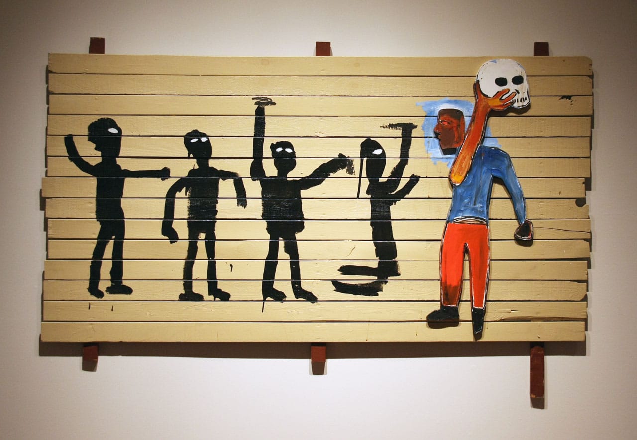 Jean-Michel Basquiat, "Procession" (1986). Installation view in "Basquiat and the Bayou" at the Ogden Museum of Southern Art, New Orleans (photo by John d'Addario) 