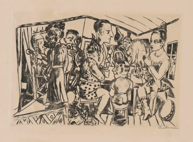 Max Beckmann, “Behind the Wings,” 1922. Museum Works of Art Fund. © Max Beckmann. (Courtesy of the RISD Museum, Providence, RI)