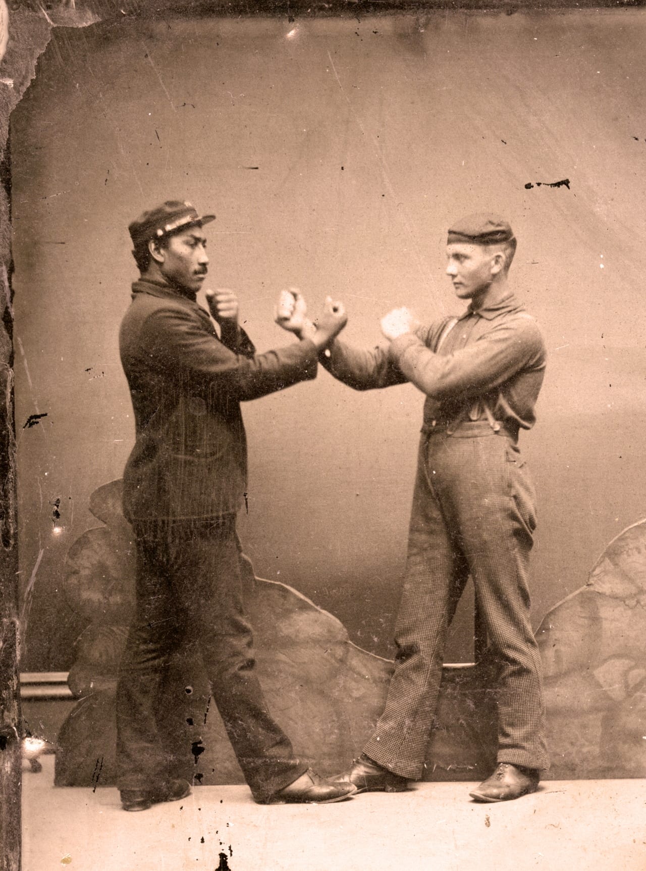 Anonymous, Boxers (c.1880), tintype 