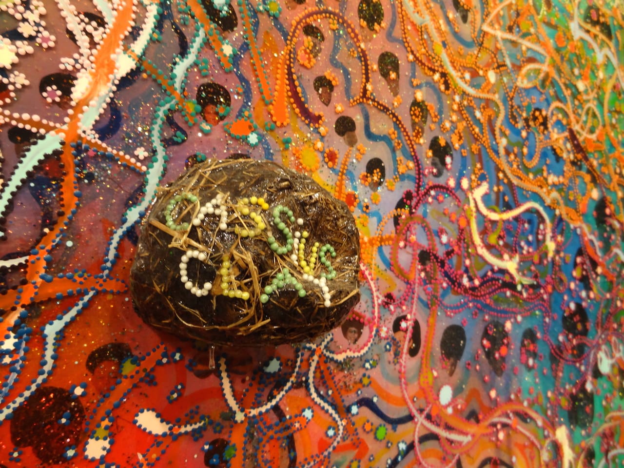 Detail of Chris Ofili, "Afrodizzia" (1996)