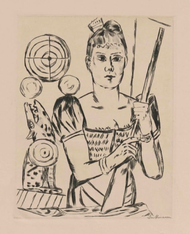 Max Beckmann, “Shooting Gallery," 1922. Museum Works of Art Fund. © Max Beckmann. (Courtesy of the RISD Museum, Providence, RI) 