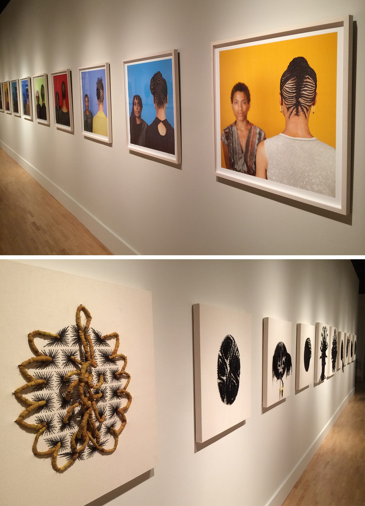 Images of Sonya Clark's "Hair Craft Project" at the Kendall Galleries at the Kendall College of Art and Design.