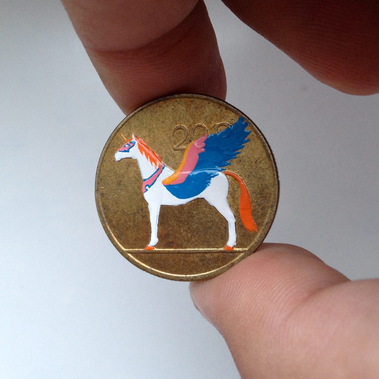 Andre Levy coin painting of Swiftwind