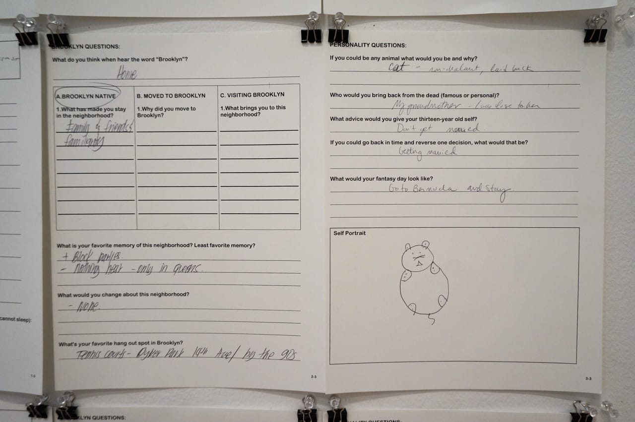 Tatlo, detail of "The Department of Accumulated Thoughts—Brooklyn Edition" (2013–ongoing)