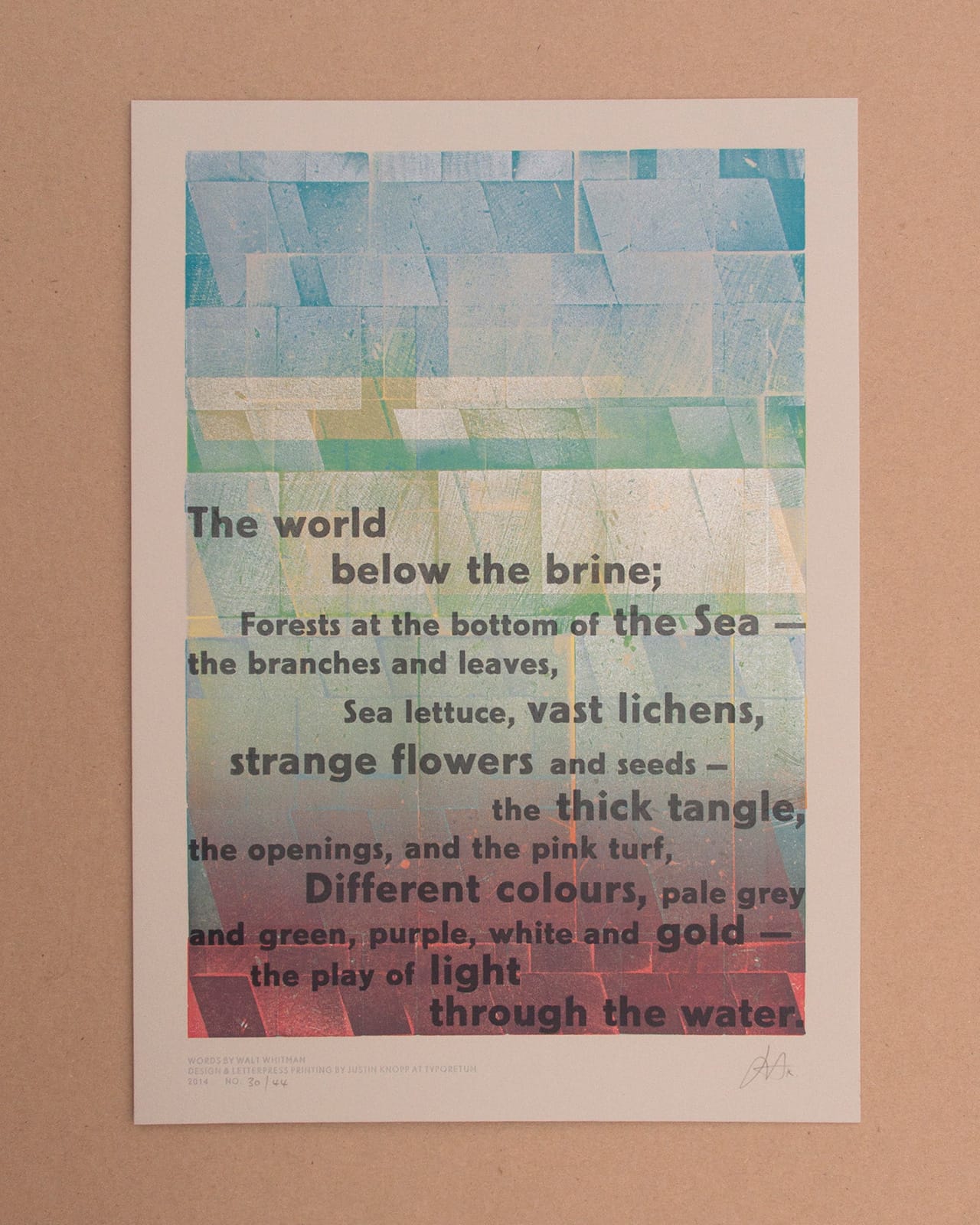 Letterpress print by Justin Knopp (image courtesy the artist)