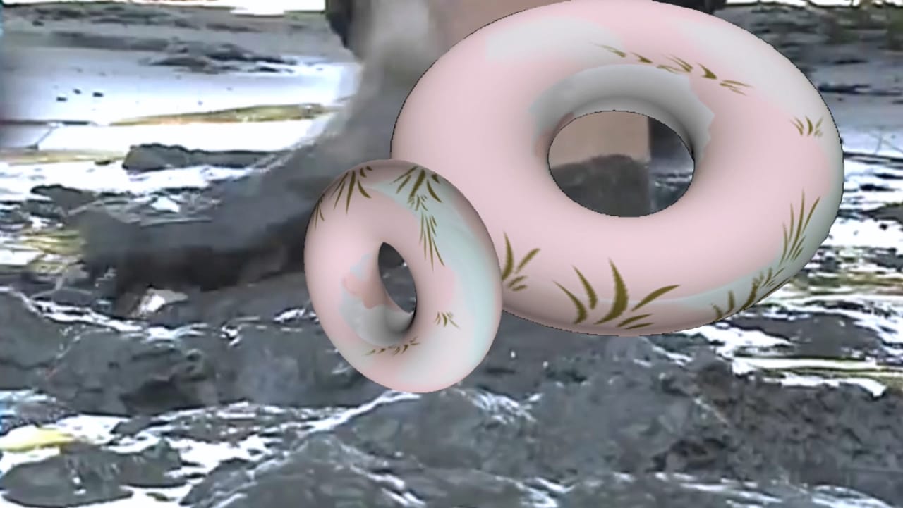 Eileen Isagon Skyers, still from "Ninety-nine percent of who you are" (2014), digital video and digital print on fabric 