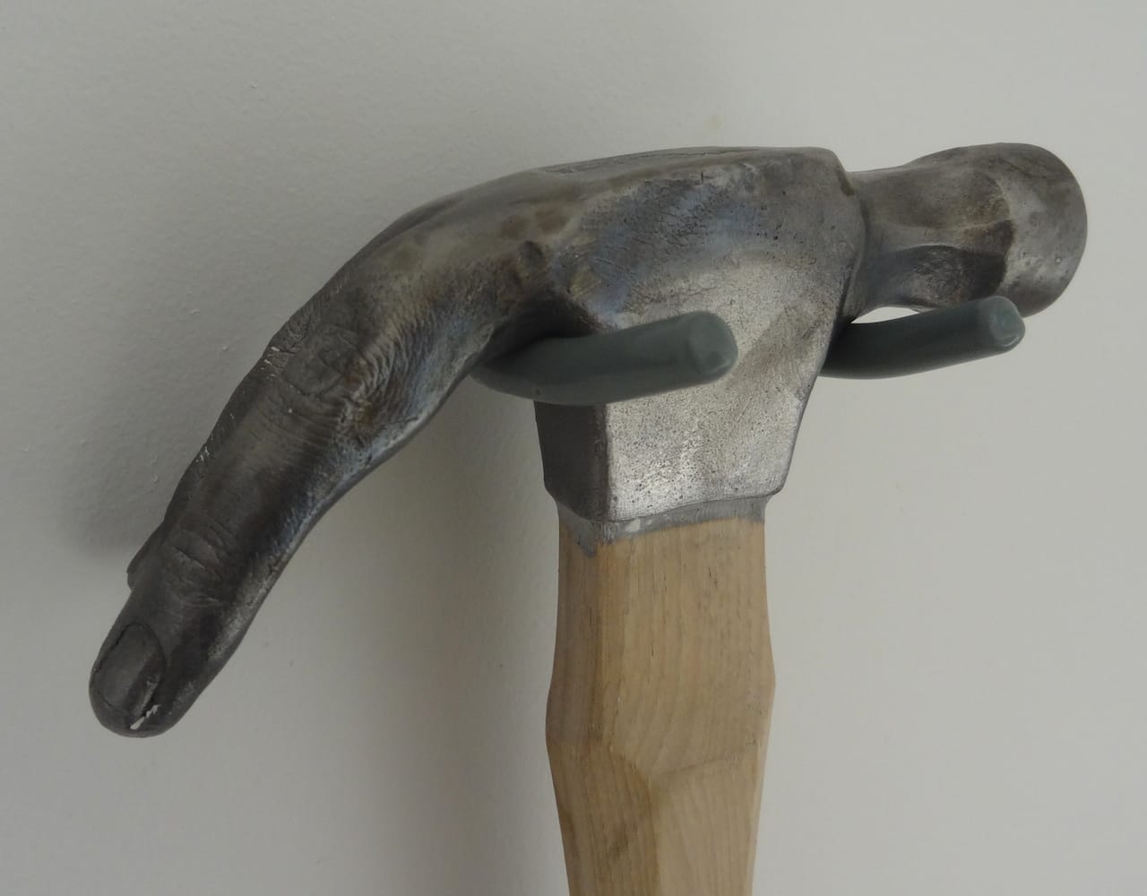 Detail of Sarah Gilbert, "Hammer," presented by Spaceworks at the Vazquez Building