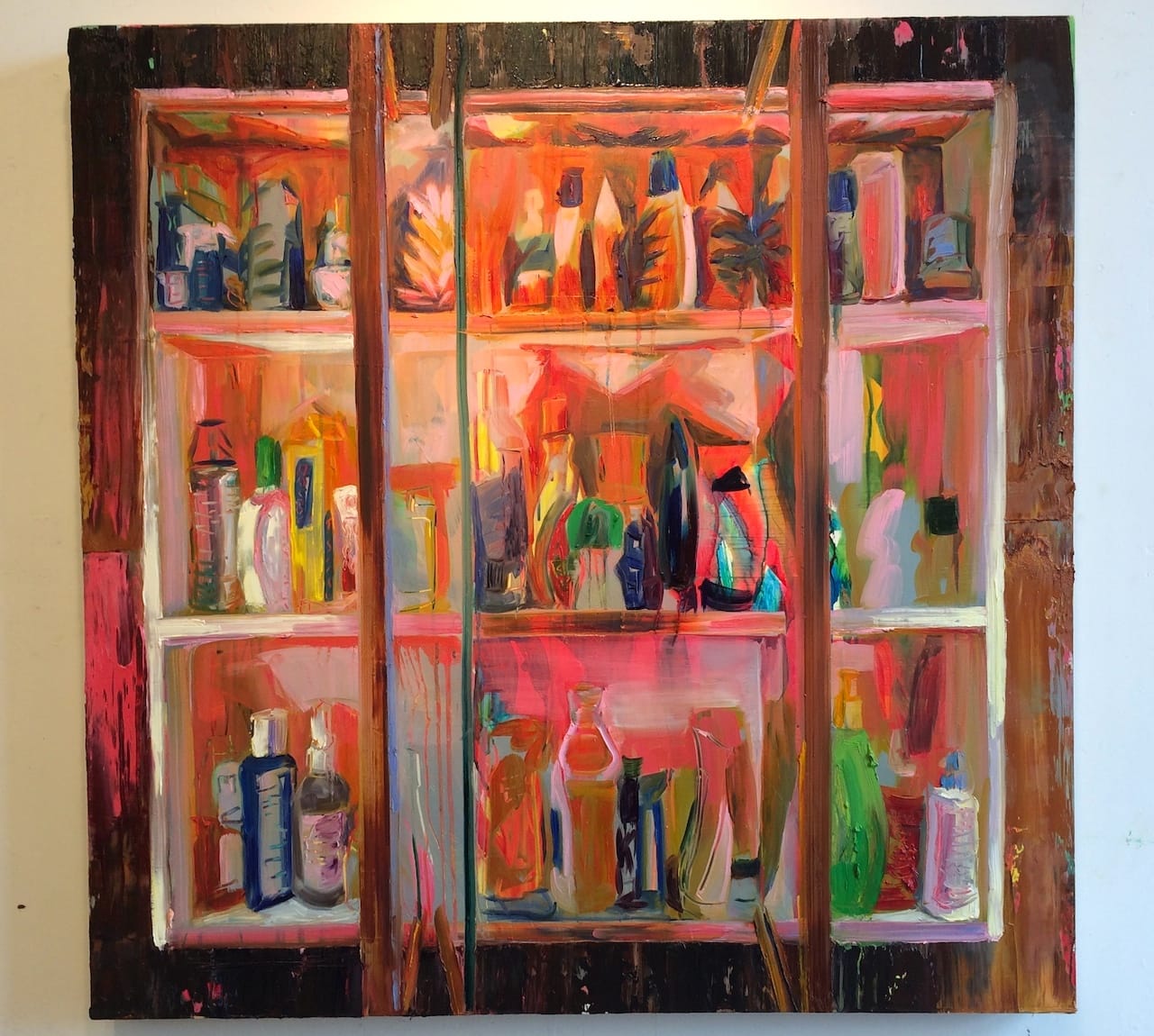 A painting by Rachel Schmidhofer, "Chapstick," in the artist's studio at 126 13th Street